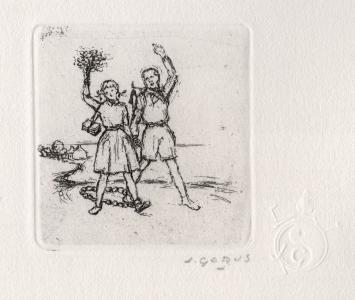 Kleine ets geëtst door de Belgische etser Jacques Gorus