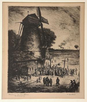 Molen geetst door de Belgische etser Jaak Gorus
