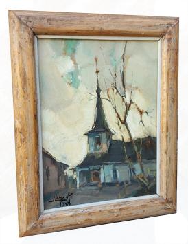 Schilderij met kerkje te Grumelange uit 1947