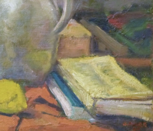 De Belgische kunstenaar Joan Marti met een stilleven