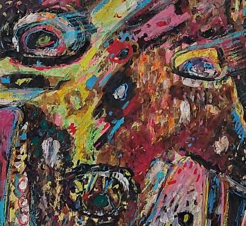 Kunstwerk met olieverf van Jacques Pille