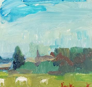 Jeanne Portenart, schilderijtje van een landschapje