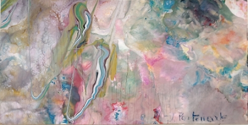 Abstract schilderijtje van Jeanne Portenart