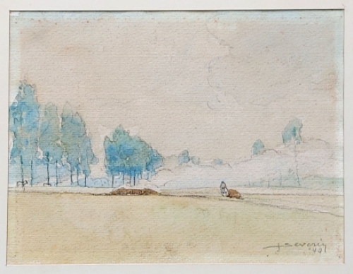 Belgische kunstenaar Juliaan Severin met een landschap