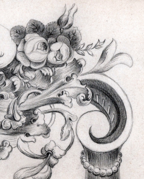 J. Storm met een 19de eeuwse tekening