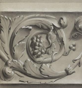 Nederlandse kunstenaar J. Storm met een tekening uit 1890