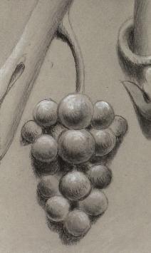 Ontwerptekening ornament met druiven 1890