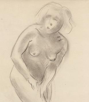 Gesigneerde naakttekening van Joseph Thys