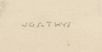 Joseph Thys met een gesigneerde prent