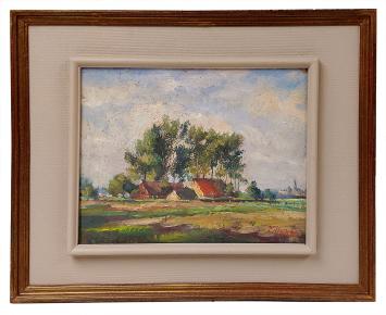 Landschap , schilderij van Joseph Tilleux