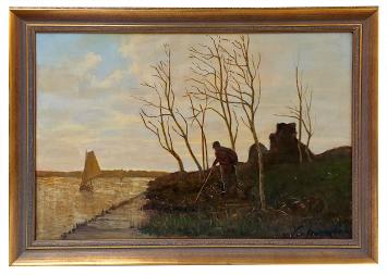 Olieverfschilderij van de Belgische kunstschilder Joseph Van Genegen