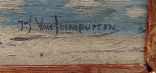 Jef Louis Van Leemputten met een schilderij met een vos