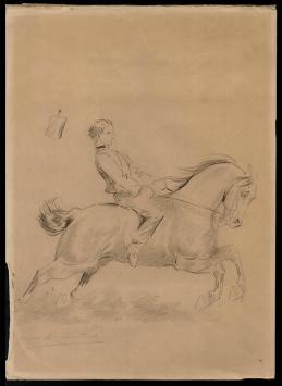 Potloodtekening van de Belgische tekenaar Joseph Van Severdonck