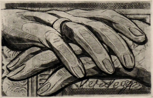 Ets van Joseph Verdegem Lof van de Hand ets 5