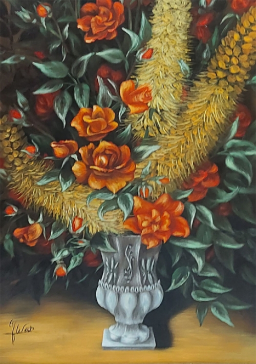 Bloemenweelde in een Romeins vaasje