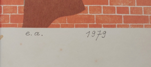 Belgische kunstenaar Joseph Willaert met een kleurenlitho