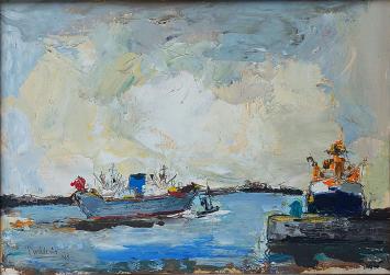 Expressionistisch kunstwerk van de Antwerpse kunstenaar J. Godderis