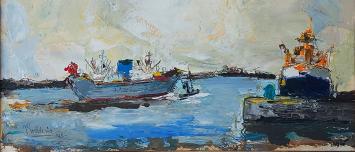 Jack Godderis met een expressionistisch schilderij