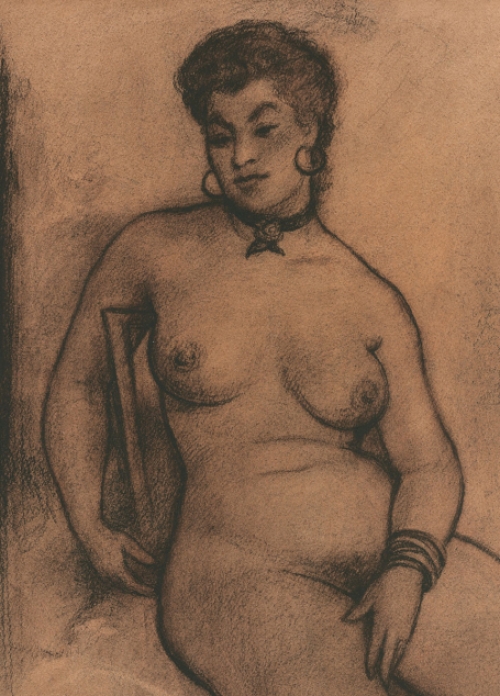 Jaak of Jacques Gorus met een houskooltekening