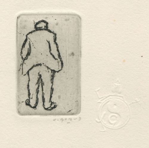 Polderboerin, een ets van de Belgische etser Jaak Gorus