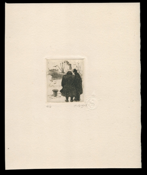 Originele gesigneerde ets van de Belgische etser Jaak Gorus