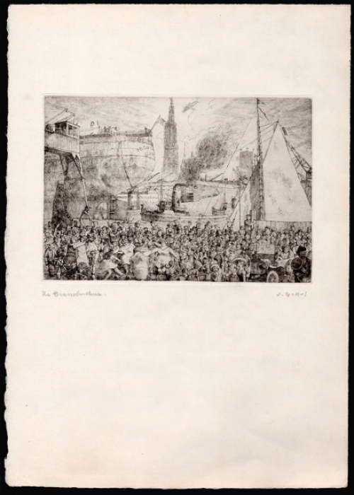 Originele gesigneerde ets van de Belgische etser Jaak Gorus