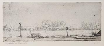 Jaak of Jacques Gorus met een grafisch werk, plein te St Anneke