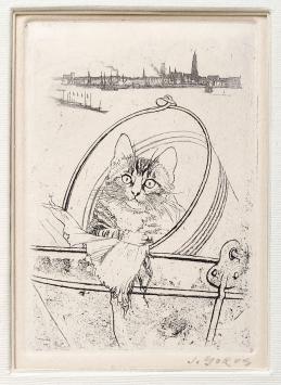 Klein kunstwerkje van de Belgische etser Jacques Gorus