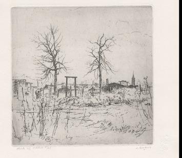 Volkstuintjes , ets van de Belgische graficus Jaak Gorus