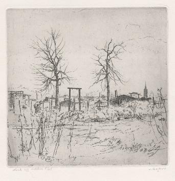 Jaak of Jacques Gorus met een genummerde ets