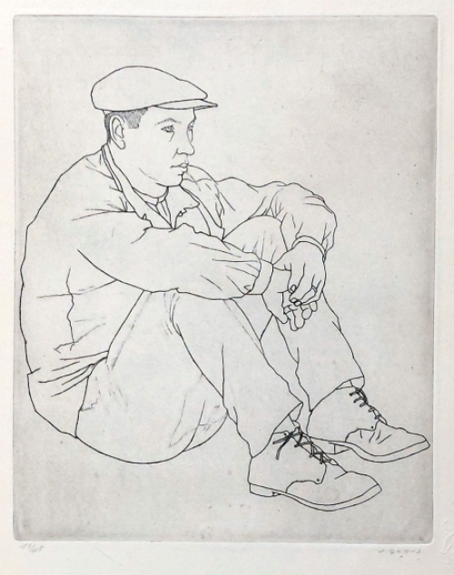 Originele gesigneerde ets van de Belgische etser Jaak Gorus