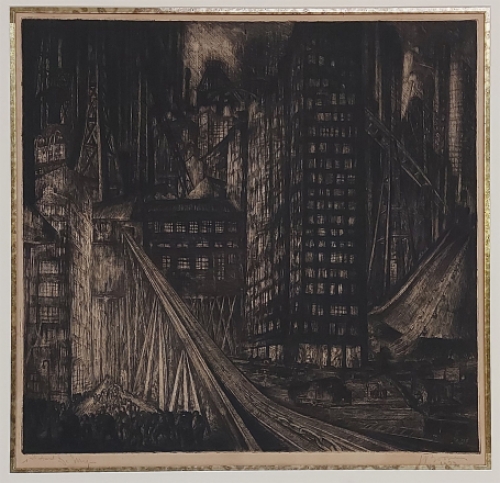 Belgische etser Jacques Boonen met een ets uit 1933