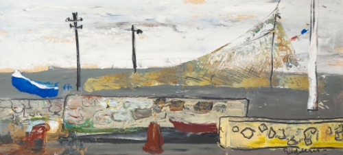 Jack Godderis met een expressionistisch kunstwerk