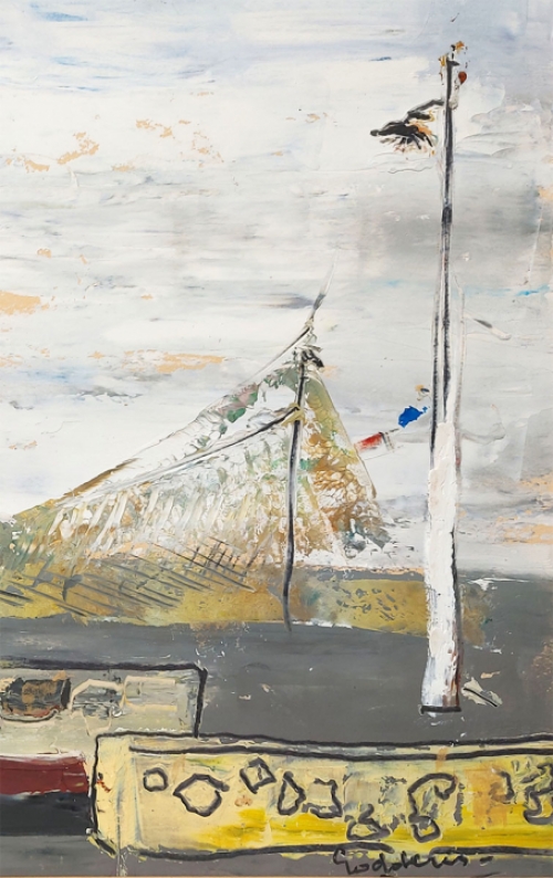 Zicht op een zeetafereel van Jack Godderis