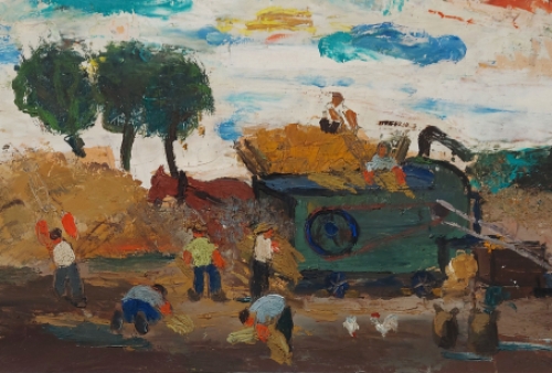 Jack Godderis met een expressionistisch kunstwerkje