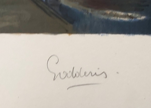 Jack Godderis met een expressionistisch kunstwerkje