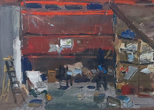 Expressionistisch kunstwerkje van de Antwerpse kunstenaar Jack Godderis