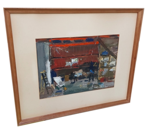 Het schildersatelier van de kunstenaar