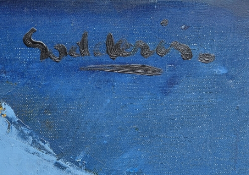 Expressionistisch landschap met rivier