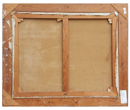 Expressionistisch landschap met rivier