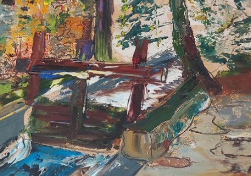 Abstract kunstwerk van de Antwerpse schilder Jack Godderis