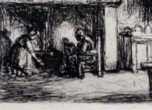 Boer en boerin aan de haard van J. Smits