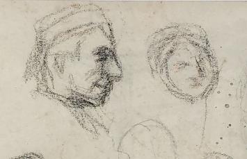 Jakob Smits met enkele schetsen