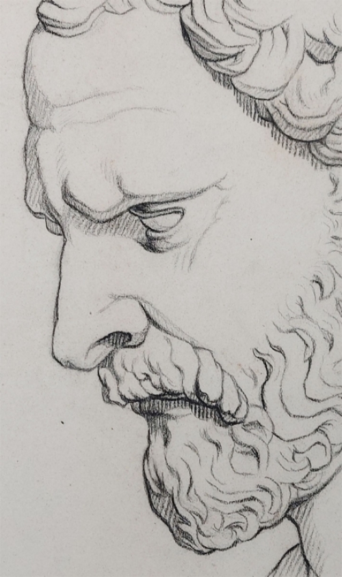 Nederlandse kunstenaar J. Storm met een schets