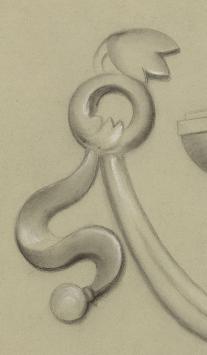 Nederlandse kunstenaar J. Storm met een grote schets