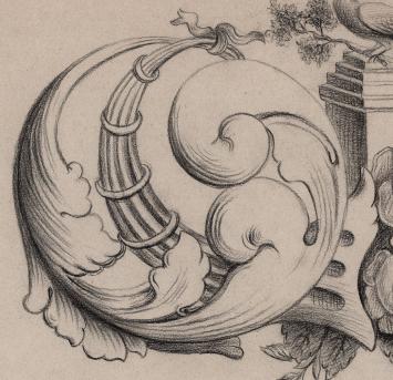 Nederlandse kunstenaar J. Storm met een tekening van een ontwerp