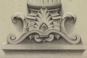 Ontwerptekening triomfpilaar 1889