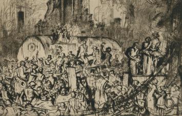 Originele ets van Jac Boonen, gesigneerd door de etser