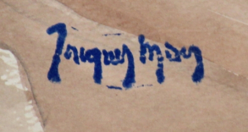 Schilderijtje van de Belgische kunstenaar Jacques Maes