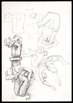 Jan Alfons Keustermans met een schetsblad